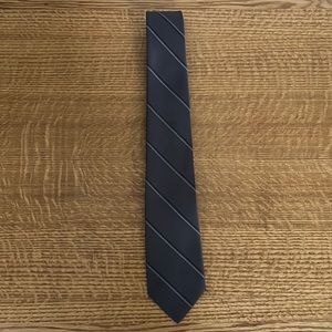 YSL Steel gray & blue striped tie